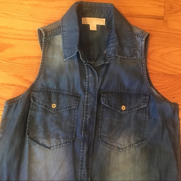 Michael Kors Tops - Michael Kors Sleeveless Denim Shirt